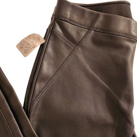 Free People Faux leather Soft PU Leather Leggings Pants Size 27~ Nwt - Picture 3 of 6